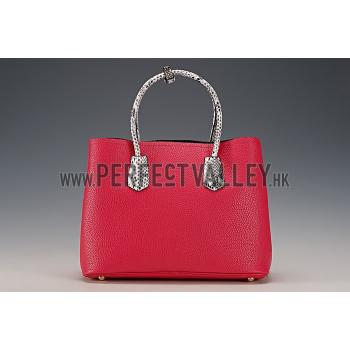 Prada Double Tote Fuchsia With Python Handles