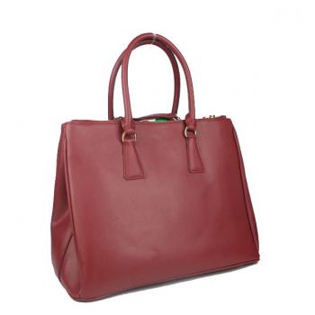 Cheap Prada  5023 2way Cow Leather Red Handbag