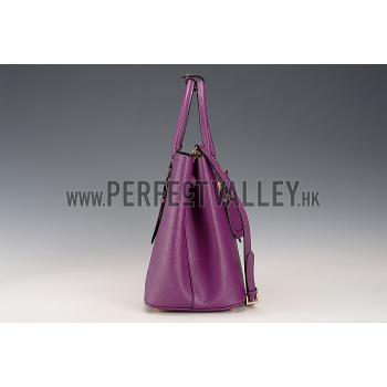 Prada Saffiano Double Tote Purple HM11557