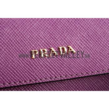 Prada Saffiano Double Tote Purple HM11557