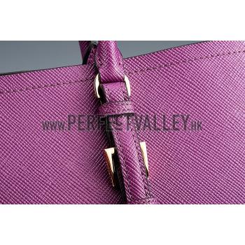 Prada Saffiano Double Tote Purple HM11557