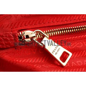 Prada Front Pocket Red - Blue & Python Handles Tote 18926816