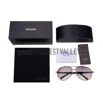 Prada Aviator Chrome Frame Grey Lenses Sunglasses 308152