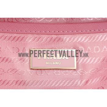 Prada Saffiano Mini Double Zip Tote Dark Pink