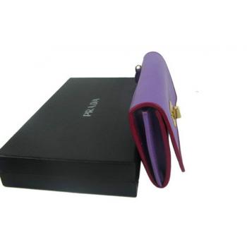 Prada  1M1244 Wallet Cow Leather Purple