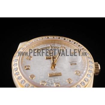 Rolex Day-Date 18k Yellow Gold Plated Stainless Steel White Dial Replica