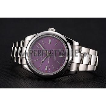 Rolex Oyster Perpetual Red Grape Dial Stainless Steel Case And Bracelet