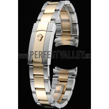 Rolex Plated Yellow Gold and Stainless Steel Link Bracelet  622488