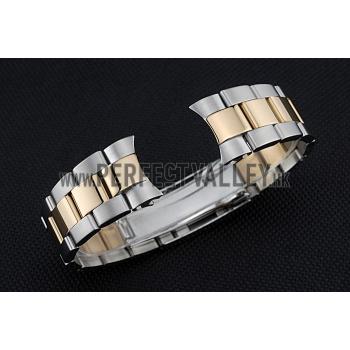 Rolex Plated Yellow Gold and Stainless Steel Link Bracelet  622488