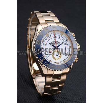 Rolex Yachtmaster II White Dial Blue Bezel Gold Bracelet 622271