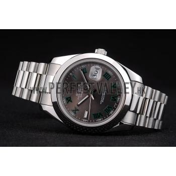 Rolex DateJust Grey Dial Stainless Steel Strap 41982 Replica