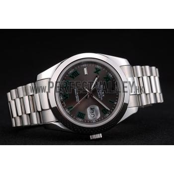 Rolex DateJust Grey Dial Stainless Steel Strap 41982 Replica