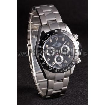 Rolex Daytona Stainless Steel Black Enameled Black Dial