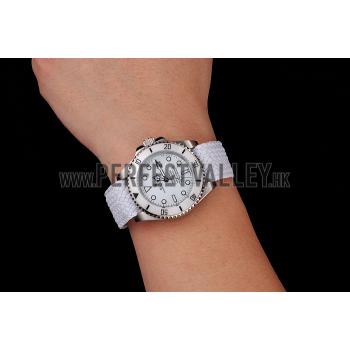 Swiss Rolex Submariner Bamford White Dial White Fabric Bracelet  1453982