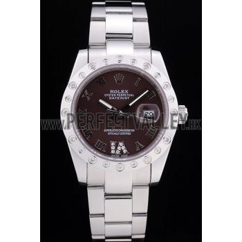 Rolex Datejust Diamond Bezel Brown Dial 7466