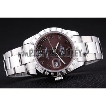 Rolex Datejust Diamond Bezel Brown Dial 7466