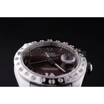 Rolex Datejust Diamond Bezel Brown Dial 7466