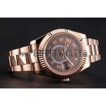 Rolex Sky Dweller Brown Dial Rose Gold Case Ad Bracelet