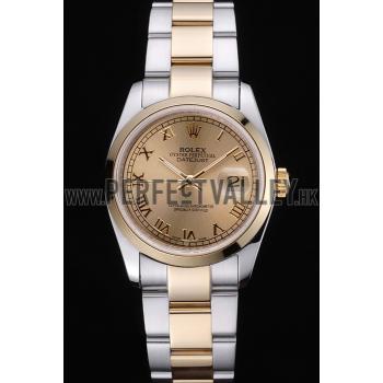 Rolex Datejust Stainless Steel And Gold Case Gold Dial 622265