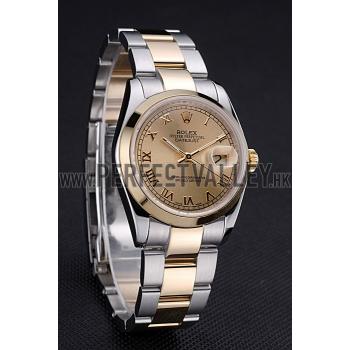 Rolex Datejust Stainless Steel And Gold Case Gold Dial 622265