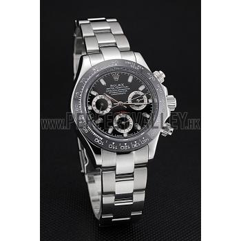 Cheap Rolex Cosmograph Daytona Stainless Steel Case Black Silver Subdials Stainless Steel  622635