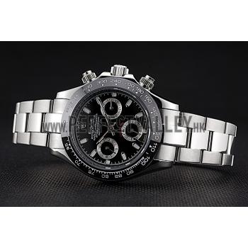 Cheap Rolex Cosmograph Daytona Stainless Steel Case Black Silver Subdials Stainless Steel  622635