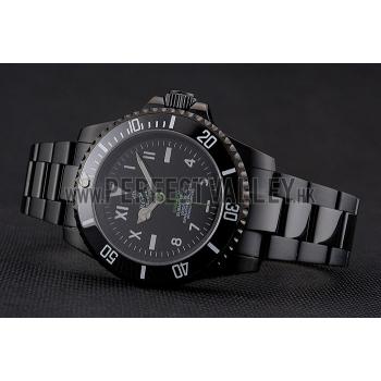 Rolex Bamford Submariner Black Dial Roman Numerals Black Ionized Case And Bracelet