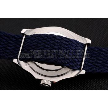 Swiss Rolex Yacht Master Blue Dial Blue Fabric Bracelet 1453983