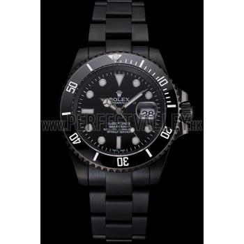 Replica Swiss Rolex Submariner Date Black Dial And Bezel Black PVD Case And Bracelet