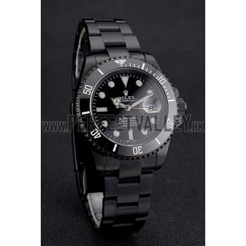 Replica Swiss Rolex Submariner Date Black Dial And Bezel Black PVD Case And Bracelet