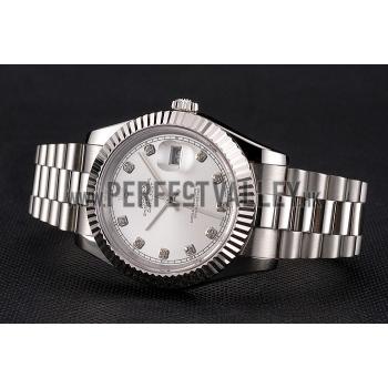 Swiss Rolex Datejust Silver Dial Stainless Steel Case And Bracelet