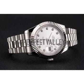 Swiss Rolex Datejust Silver Dial Stainless Steel Case And Bracelet