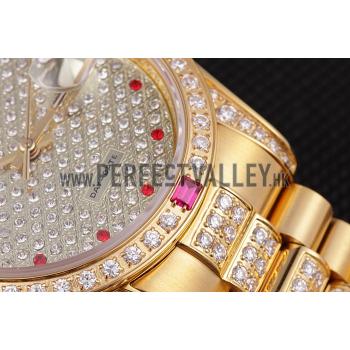 Swiss Rolex Day-Date Diamonds Yellow Gold-srl184  621614