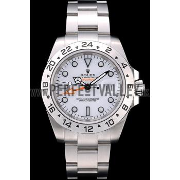 Rolex Explorer Stainless Steel Bezel White Dial  Tachymeter