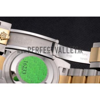 Swiss Rolex Submariner Black Dial And Bezel Two Tone Steel Gold Bracelet