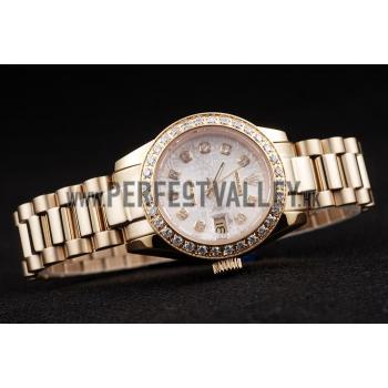 Rolex Datejust 18k Yellow Gold Plated Stainless Steel Diamond Plated 98076