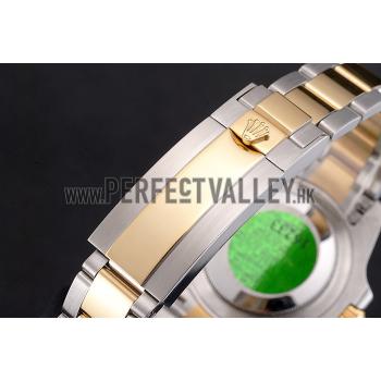 Swiss Rolex Submariner Green Dial And Bezel Two Tone Steel Gold Bracelet