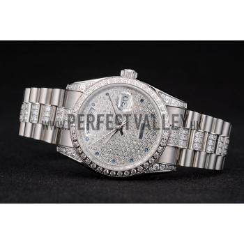 Cheap Rolex DayDate Diamond Plated Stainless Steel Bracelet Diamond Plated Dial 41986