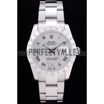 Replica Rolex Datejust Diamond Bezel Silver Dial 7468