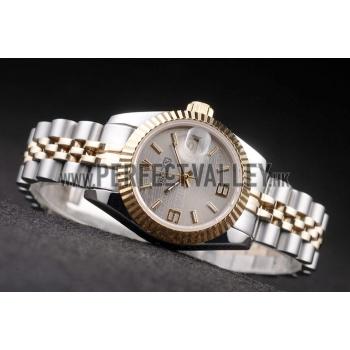 Rolex Datejust Two Tone Stainless Steel Yellow Gold Plated 98078