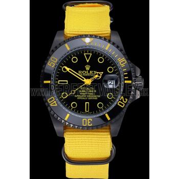 Cheap Rolex Stealth Submariner Yellow Nylon Strap 622012