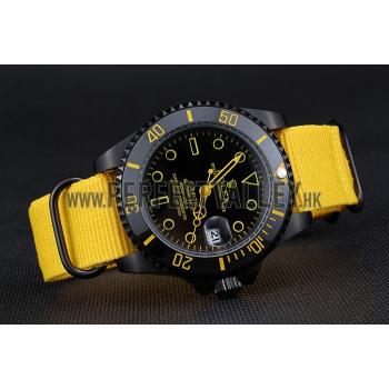 Cheap Rolex Stealth Submariner Yellow Nylon Strap 622012