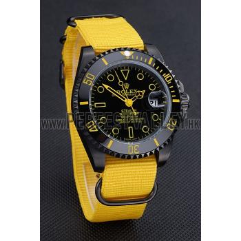 Cheap Rolex Stealth Submariner Yellow Nylon Strap 622012