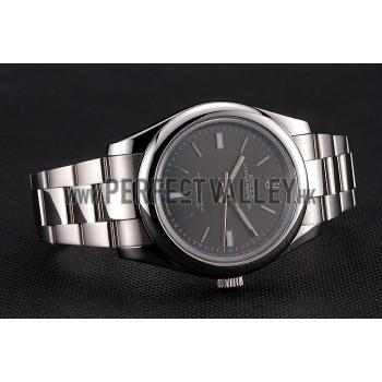 Rolex Oyster Perpetual Dark Rhodium Dial Stainless Steel Case And Bracelet