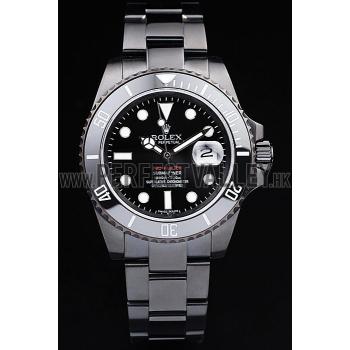 Rolex Swiss Submariner Pro-Hunter Black Steel Strap Black Dial