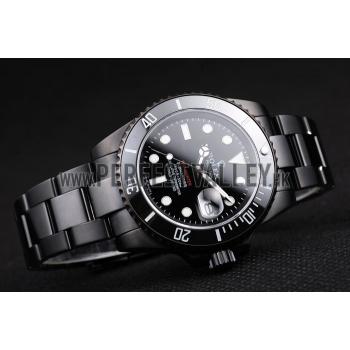 Rolex Swiss Submariner Pro-Hunter Black Steel Strap Black Dial