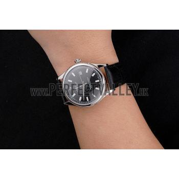 Swiss Rolex Datejust Black Dial Stainless Steel Case And Bracelet