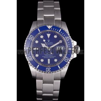 Rolex Submariner Stainless Steel Link Bracelet Blue Dial  621687