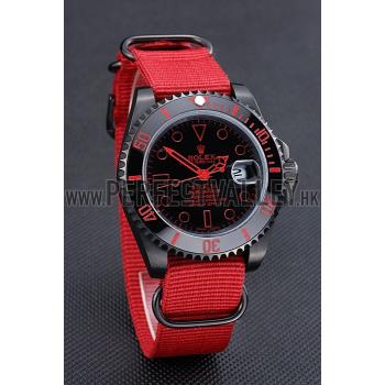 Rolex Stealth Submariner Red Nylon Strap 622010