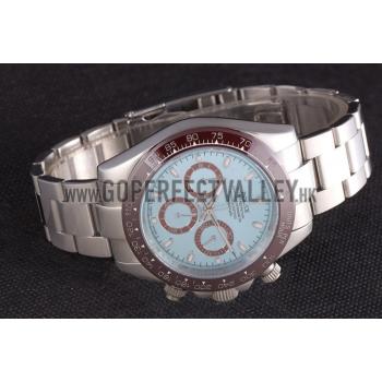 Rolex Daytona Ice Blue Dial Brown Bezel Stainless Steel Bracelet 621572